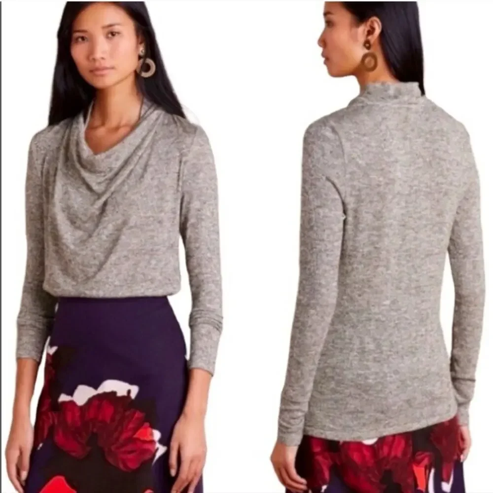 Anthropologie Deletta Metallic Cowl Neck Casual Sweater Size XS Great condition